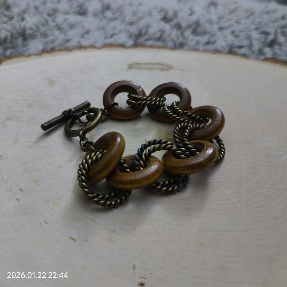 Chunky Brown and Bronze Bracelet